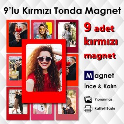 Kırmızı Tonlarda 9 Parçalı Renkli Magnet