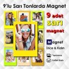 Sarı Tonlarda 9 Parçalı Renkli Magnet