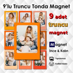 Turuncu Tonlarda 9 Parçalı Renkli Magnet