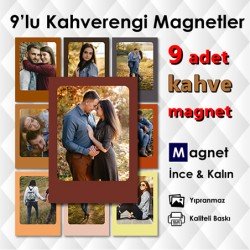 Kahverengi Tonlarda 9 Parçalı Renkli Magnet