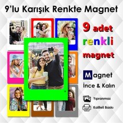 Karışık Renklerde 9 Parçalı Renkli Magnet