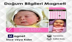 Kız Bebek Doğum Kartı Magneti