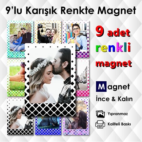 Farklı Desenlerde 9 Parça Renkli Buzdolabı Magneti Farklı Desenlerde 9 Parça Renkli Buzdolabı Magneti