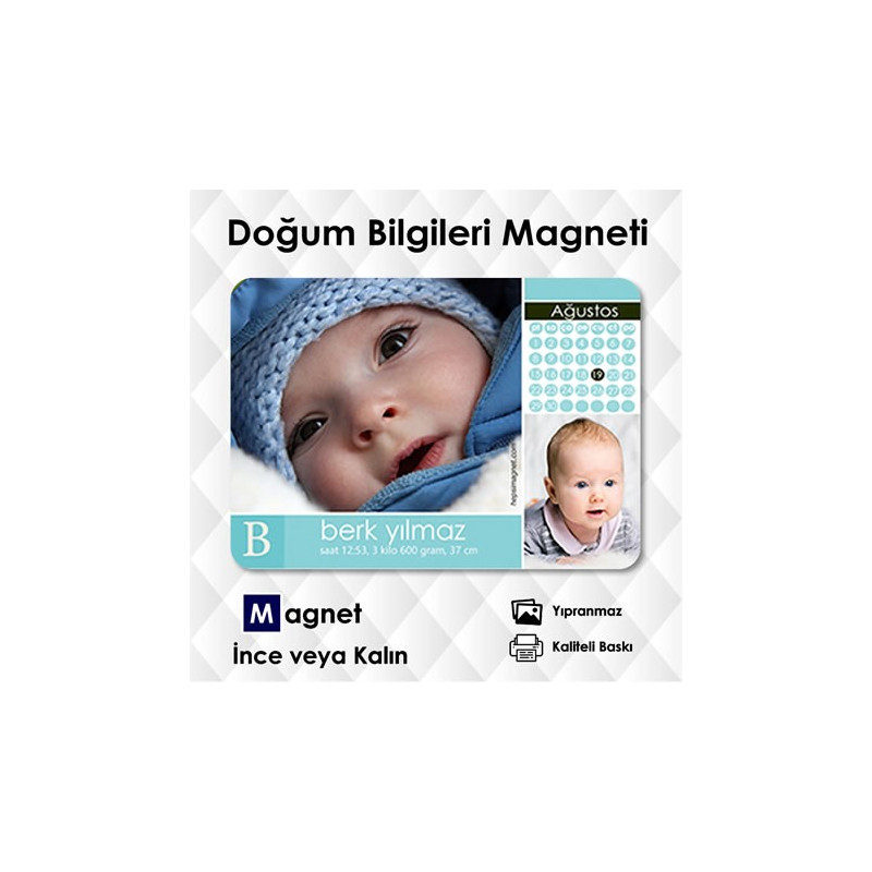 Doğum Kartı Bebek Magneti