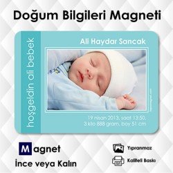 Doğum Kartı Buzdolabı Süsü Erkek Bebek Magneti