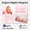 Kız Bebek Pembeli Doğum Kartı Magneti