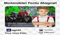 Motorsiklet Fonlu Resimli Magnet