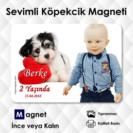 Sevimli Köpek Fonlu Resimli Magnet