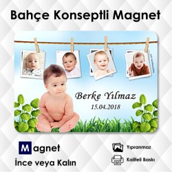 Bahçe Fonlu Resimli Magnet