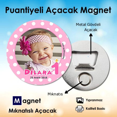 1 Yaş Temalı Açacak Magnet