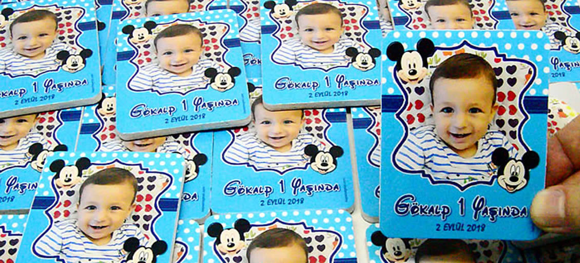 Gökalp 1 Yaşında Resimli Magnet