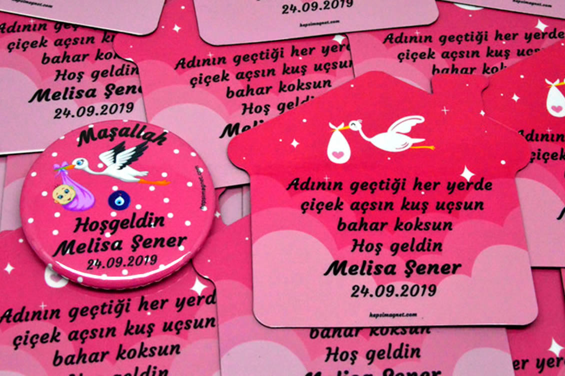 Hoşgeldin Melisa Bebek Magneti