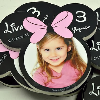 Liva 3 Yaşında Fiyonk'lu Doğum Günü Magneti